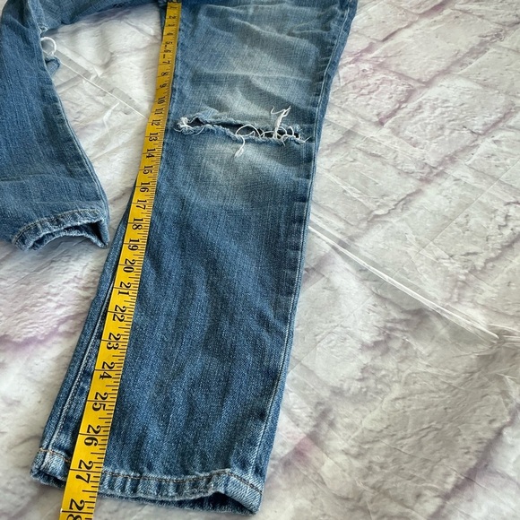 Current/Elliott Light Blue Distressed Cropped Jeans - Picture 8 of 11